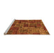 Sideview of Machine Washable Abstract Orange Modern Area Rugs, wshabs1429org