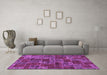 Machine Washable Abstract Purple Modern Area Rugs in a Living Room, wshabs1429pur