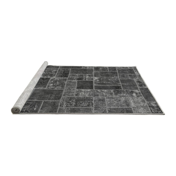 Sideview of Machine Washable Abstract Gray Modern Rug, wshabs1429gry