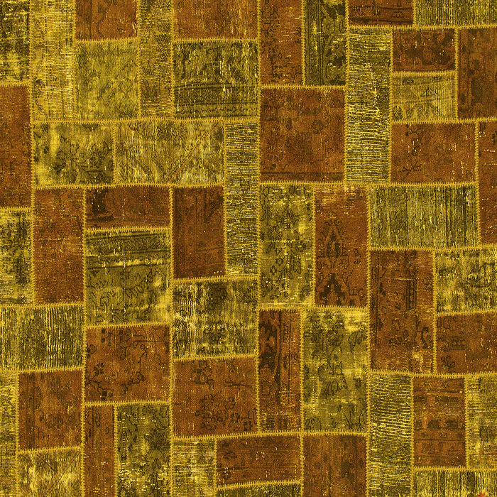Square Machine Washable Abstract Yellow Modern Rug, wshabs1429yw