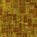 Square Machine Washable Abstract Yellow Modern Rug, wshabs1429yw