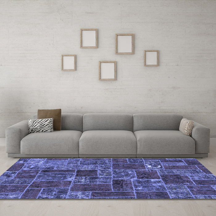 Machine Washable Abstract Blue Modern Rug in a Living Room, wshabs1429blu
