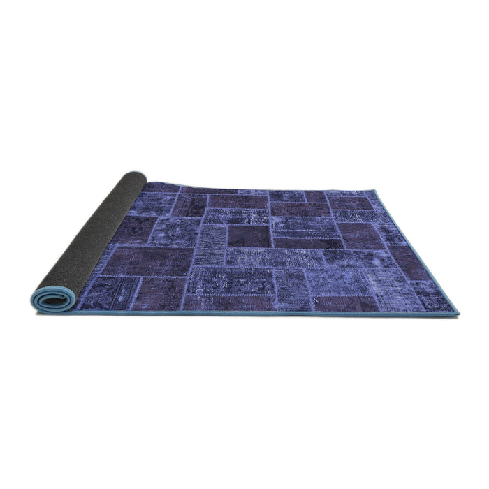 Sideview of Abstract Blue Modern Rug, abs1429blu