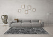 Machine Washable Abstract Gray Modern Rug in a Living Room,, wshabs1429gry