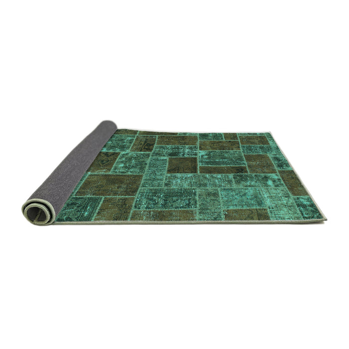 Sideview of Abstract Turquoise Modern Rug, abs1429turq