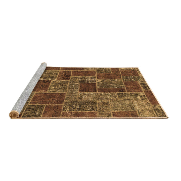 Sideview of Machine Washable Abstract Brown Modern Rug, wshabs1429brn