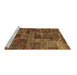 Sideview of Machine Washable Abstract Brown Modern Rug, wshabs1429brn