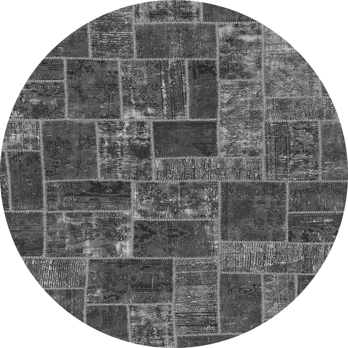 Round Machine Washable Abstract Gray Modern Rug, wshabs1429gry
