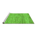 Sideview of Machine Washable Abstract Green Modern Area Rugs, wshabs142grn