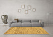 Machine Washable Abstract Brown Modern Rug in a Living Room,, wshabs142brn