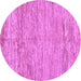 Round Abstract Purple Modern Rug, abs142pur