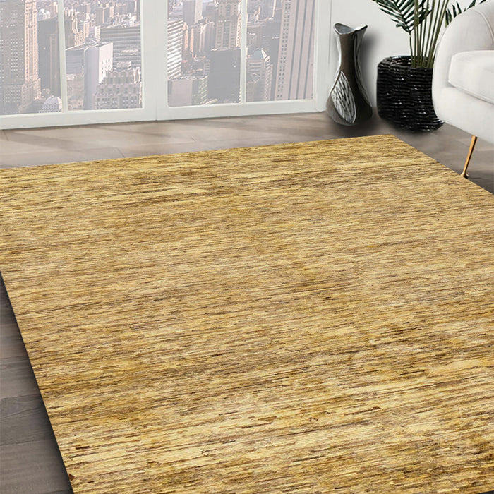 Abstract Cinnamon Brown Modern Rug in Family Room, abs142