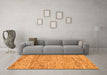 Machine Washable Abstract Orange Modern Area Rugs in a Living Room, wshabs142org