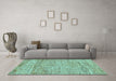 Machine Washable Abstract Light Blue Modern Rug in a Living Room, wshabs142lblu