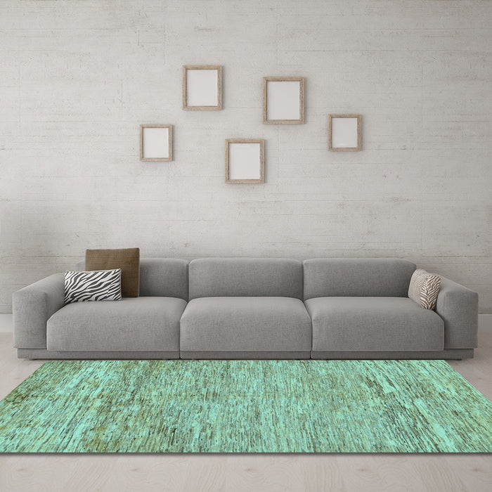 Machine Washable Abstract Light Blue Modern Rug in a Living Room, wshabs142lblu