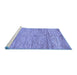 Sideview of Machine Washable Abstract Blue Modern Rug, wshabs142blu