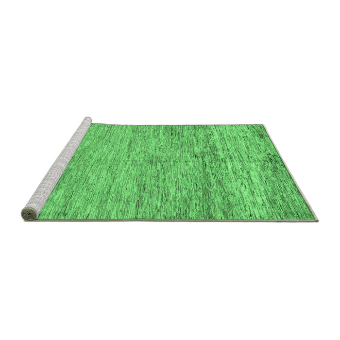 Sideview of Machine Washable Abstract Emerald Green Modern Area Rugs, wshabs142emgrn