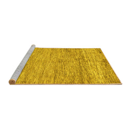 Sideview of Machine Washable Abstract Yellow Modern Rug, wshabs142yw