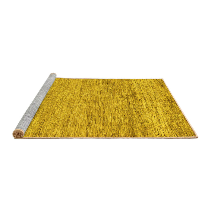Sideview of Machine Washable Abstract Yellow Modern Rug, wshabs142yw