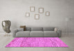 Machine Washable Abstract Purple Modern Area Rugs in a Living Room, wshabs142pur