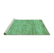 Sideview of Machine Washable Abstract Turquoise Modern Area Rugs, wshabs142turq