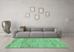 Machine Washable Abstract Turquoise Modern Area Rugs in a Living Room,, wshabs142turq