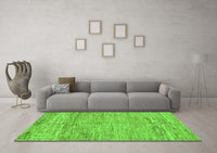 Machine Washable Abstract Green Modern Rug, wshabs142grn