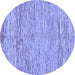 Round Abstract Blue Modern Rug, abs142blu