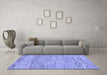 Machine Washable Abstract Blue Modern Rug in a Living Room, wshabs142blu