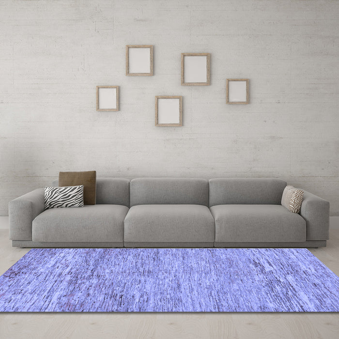 Machine Washable Abstract Blue Modern Rug in a Living Room, wshabs142blu