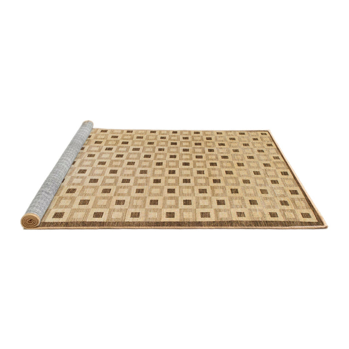 Sideview of Machine Washable Abstract Bronze Brown Rug, wshabs1430