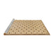 Sideview of Machine Washable Abstract Bronze Brown Rug, wshabs1430