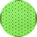 Round Machine Washable Solid Green Modern Area Rugs, wshabs1430grn