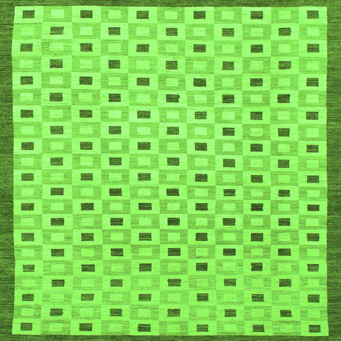 Square Machine Washable Solid Green Modern Area Rugs, wshabs1430grn