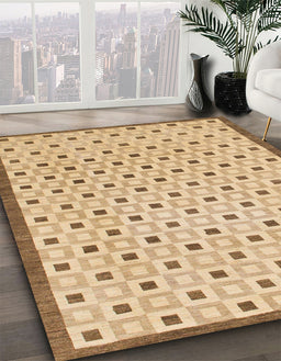 Abstract Bronze Brown Solid Rug in Family Room, abs1430
