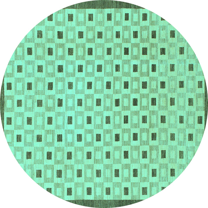 Round Solid Turquoise Modern Rug, abs1430turq