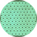 Round Solid Turquoise Modern Rug, abs1430turq