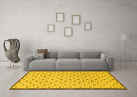 Machine Washable Solid Yellow Modern Rug, wshabs1430yw