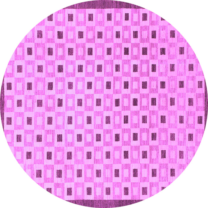 Round Machine Washable Solid Purple Modern Area Rugs, wshabs1430pur