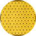 Round Solid Yellow Modern Rug, abs1430yw