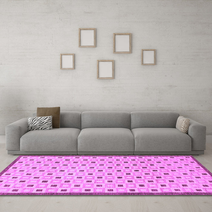 Machine Washable Solid Purple Modern Area Rugs in a Living Room, wshabs1430pur