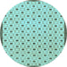 Round Machine Washable Solid Light Blue Modern Rug, wshabs1430lblu