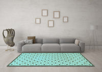 Machine Washable Solid Light Blue Modern Rug, wshabs1430lblu