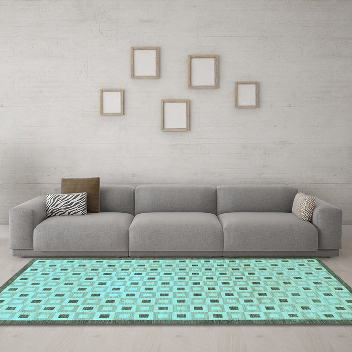 Machine Washable Solid Light Blue Modern Rug in a Living Room, wshabs1430lblu