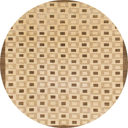 Round Machine Washable Abstract Bronze Brown Rug, wshabs1430