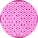 Round Machine Washable Solid Pink Modern Rug, wshabs1430pnk