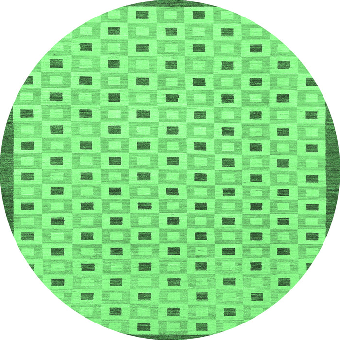 Round Solid Emerald Green Modern Rug, abs1430emgrn