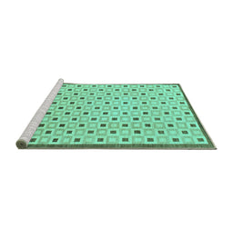 Sideview of Machine Washable Solid Turquoise Modern Area Rugs, wshabs1430turq