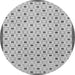 Round Solid Gray Modern Rug, abs1430gry