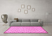 Machine Washable Solid Pink Modern Rug in a Living Room, wshabs1430pnk